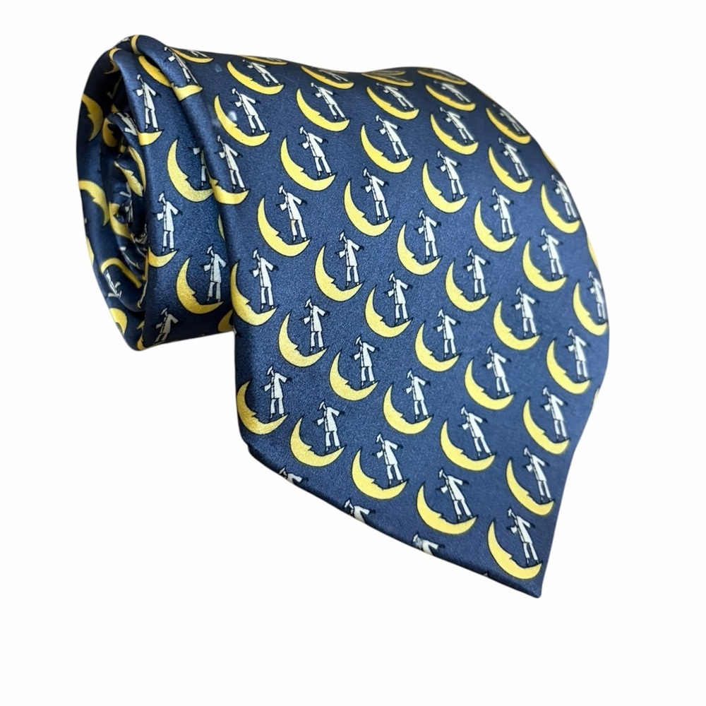 Tivoli Copenhagen Novelty Necktie, Moon & Figure Pattern, Men’s Tie